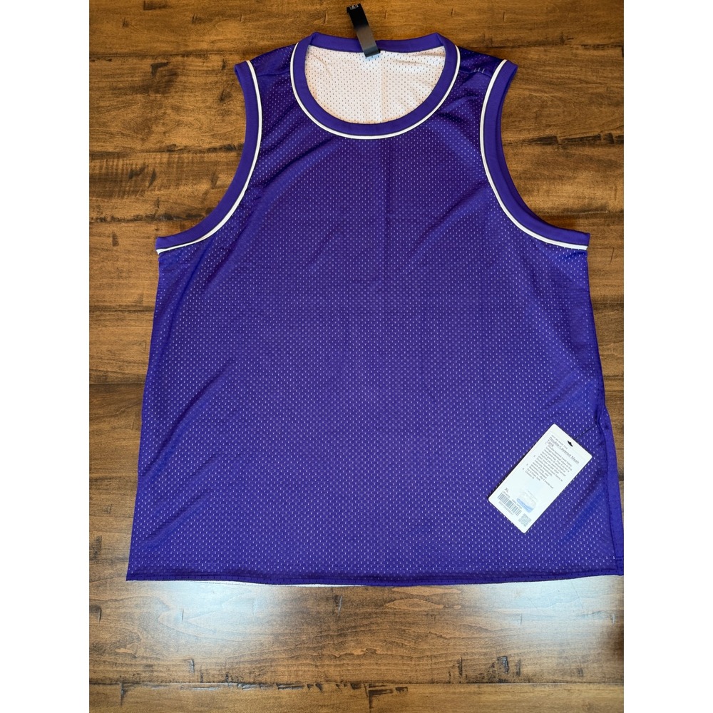 Lululemon Mens Double Layered Mesh Tank Reversible Court Purple Vapor XL NWT
